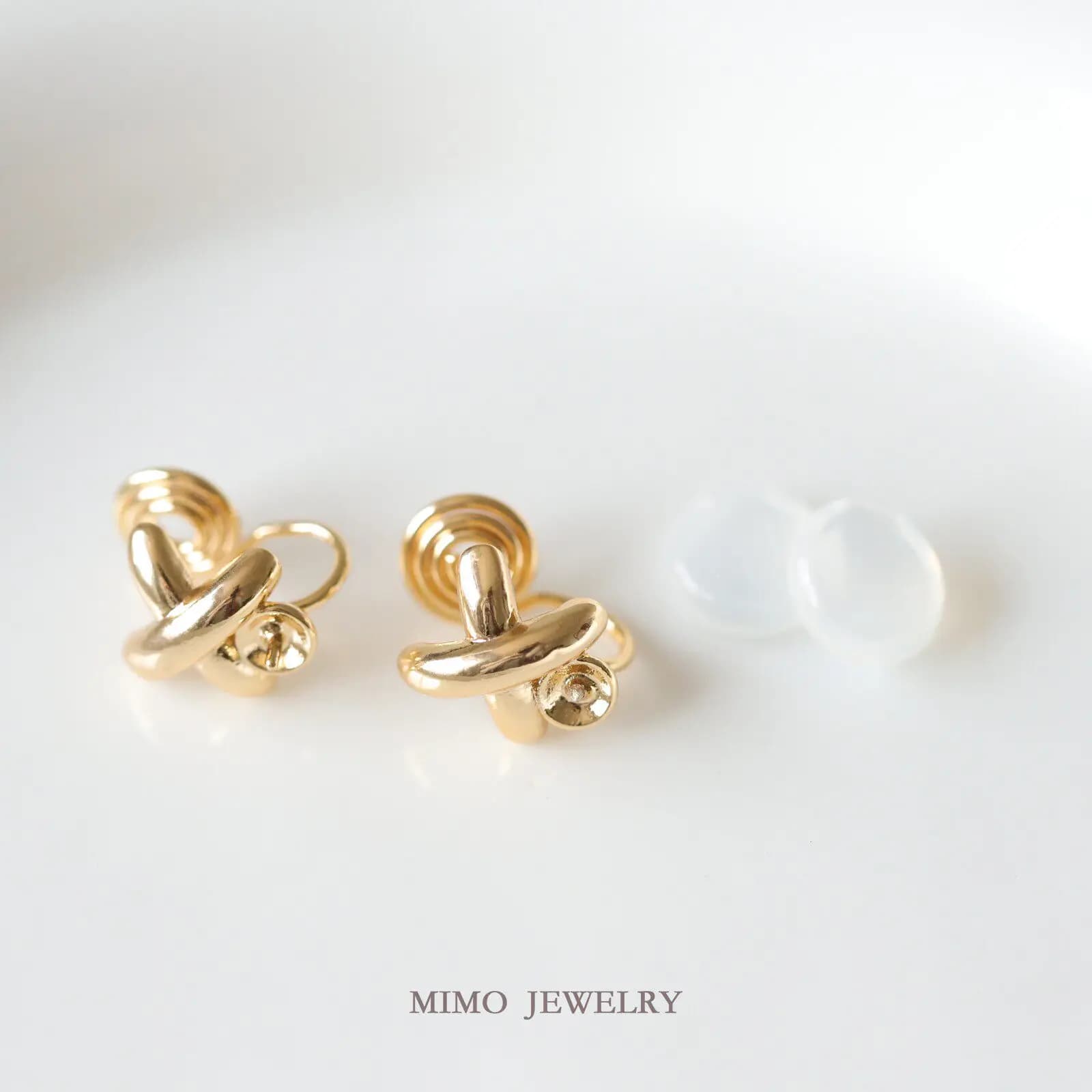 Copper Plated Real Gold Ins Simple Smooth Cross Empty Bracket Earrings Earrings DIY Handmade Accessories