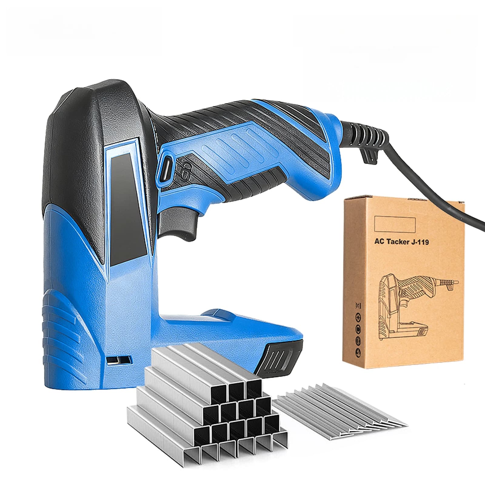 Cucitrice elettrica 2 in 1 Brad Nailer con 2000 elementi di fissaggio e chiodi Strumento di pinzatura per cavi per tappezzeria in legno Carpenteria Artigianato fai-da-te