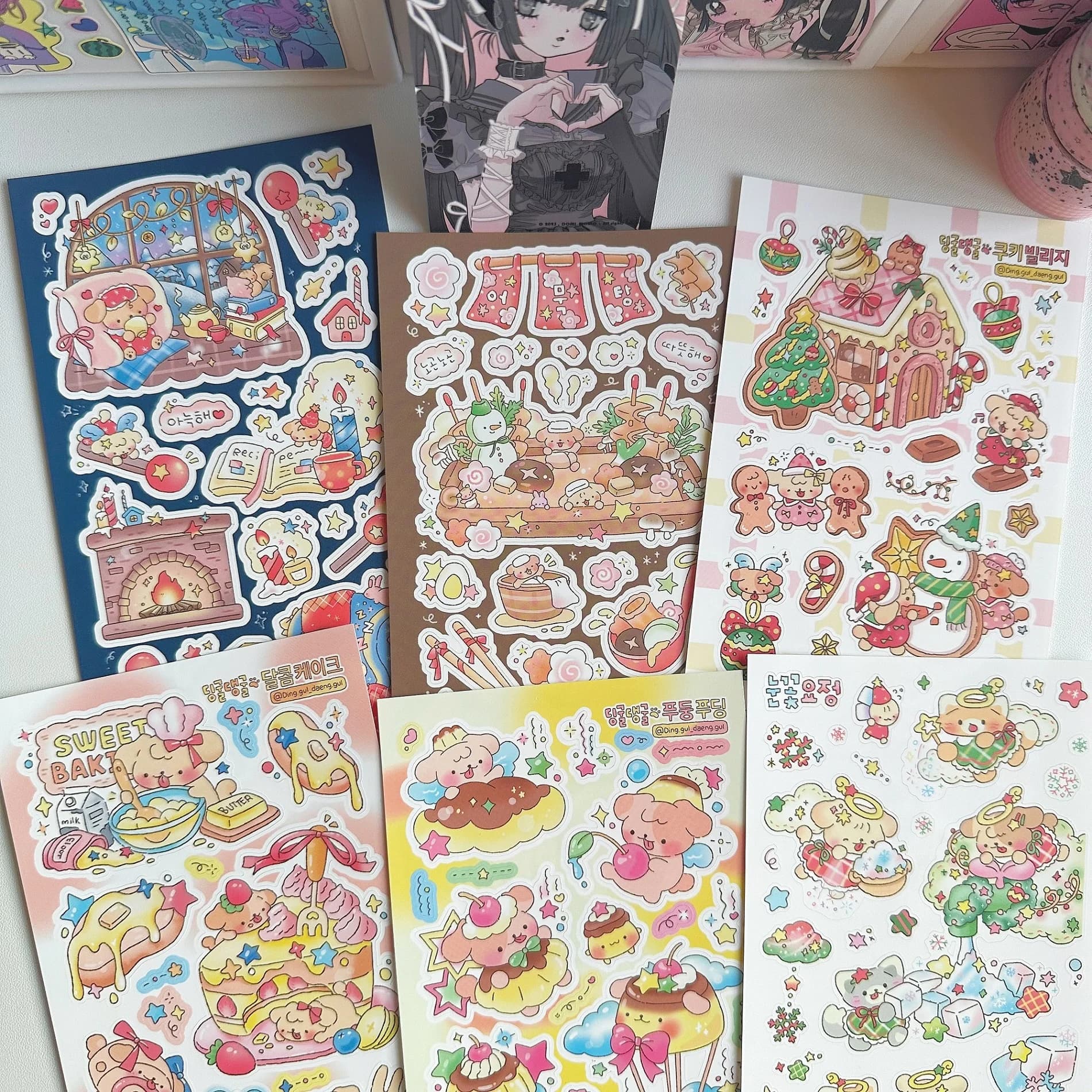 1/6 pezzi coreano simpatico cartone animato graffiti adesivi per cani conto a mano pianificatore diario notebook scrapbook adesivi decorativi fai da te