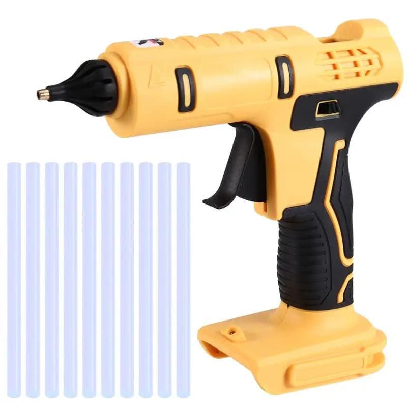 Pistola per colla a caldo A98E 100W, strumento di riparazione fai-da-te per uso domestico, pistola termica elettrica ricaricabile per batterie da 18V 20V