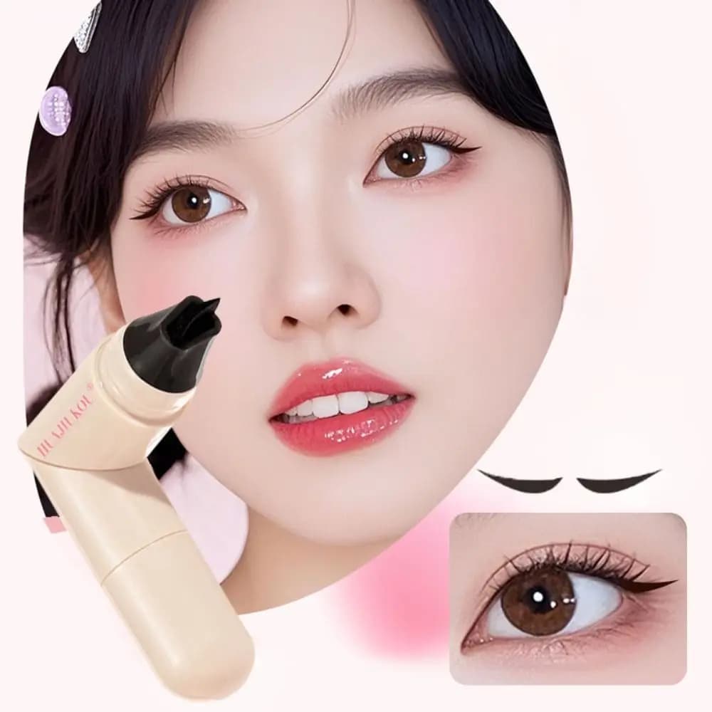 Nuovo Eyeliner Stamp Impermeabile ad Asciugatura Rapida, Colore Nero, Facile da Usare, Penna Eyeliner Stamp Portatile