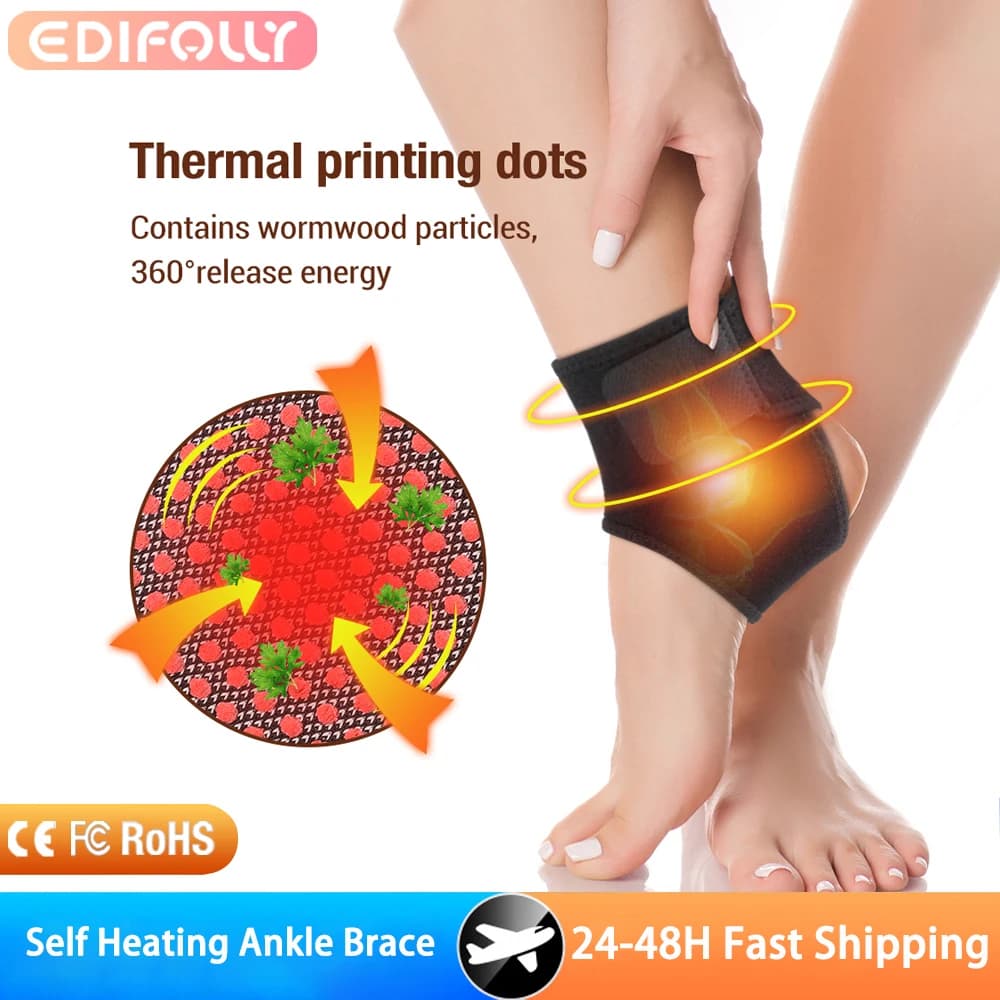 1 pz tormalina autoriscaldante supporto per caviglia terapia magnetica massaggio alla caviglia cintura pad piede assistenza sanitaria distorsione protettiva