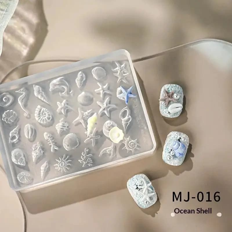 Stampo 3D in Silicone a Forma di Stella Marina e Farfalla per Nail Art, Strumento Decorativo Fai-da-Te per Manicure Femminile