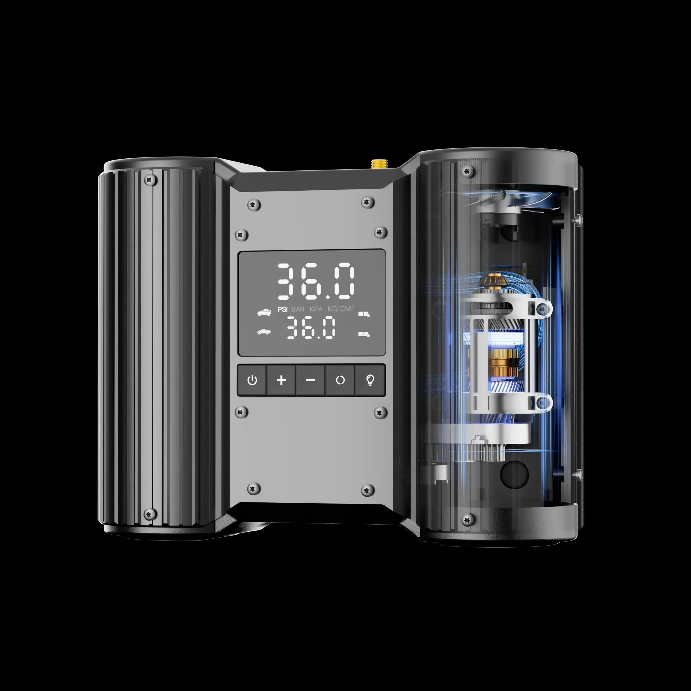 Compressore d'aria a doppio cilindro 150PSI ad alta potenza, gonfiatore rapido per pneumatici con display digitale per auto, SUV, camion e uso fuoristrada