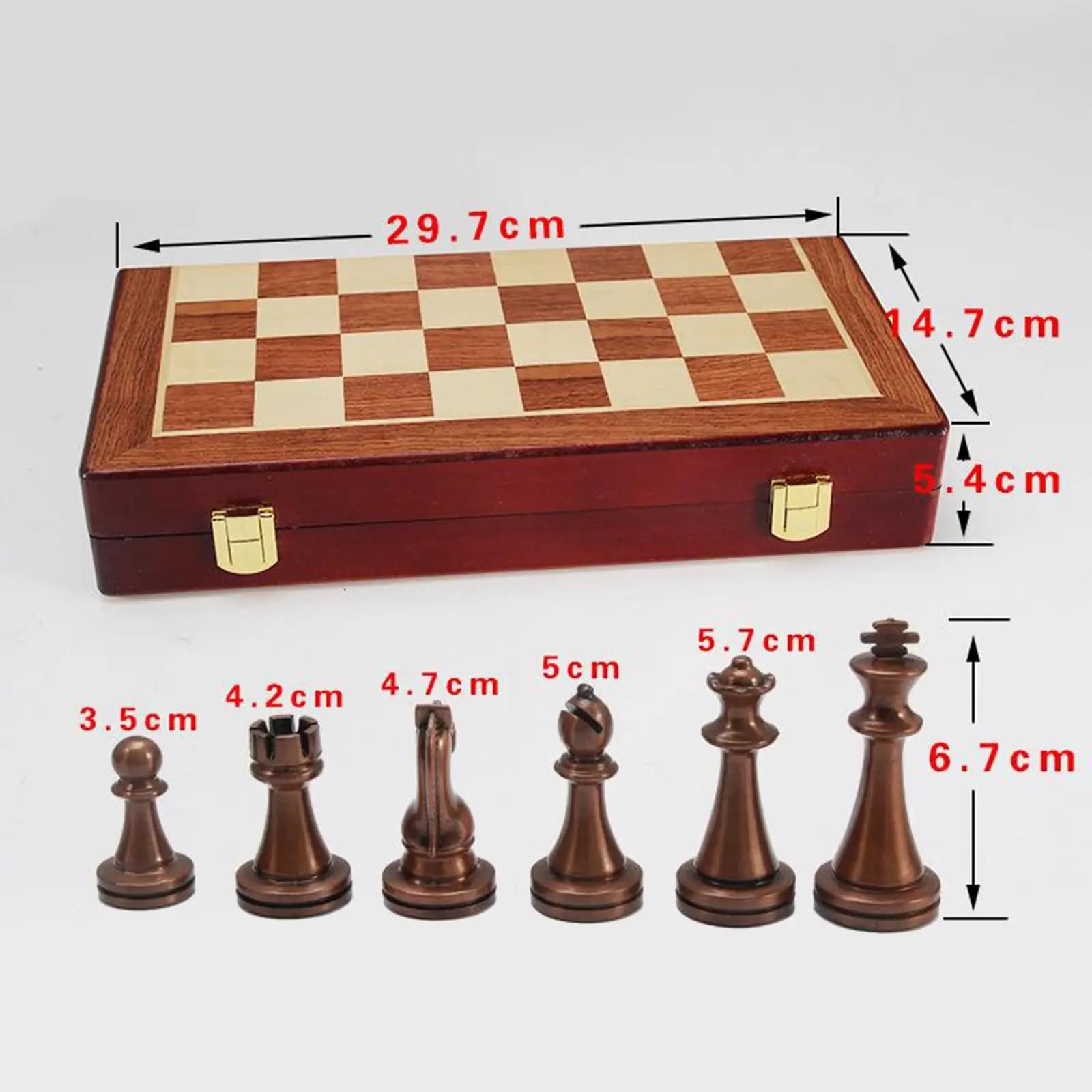 Folding Metal Chess Set Desk Tabletop Board Game Portable Family Game Toy