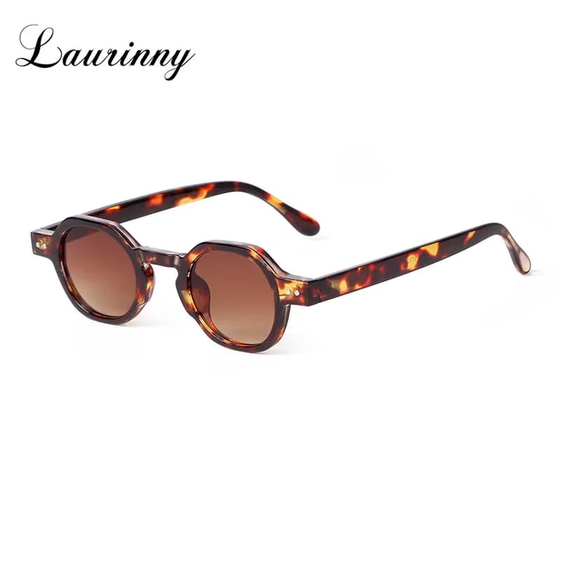 LAURINNY Trend Women Sunglasses Brand Designer Retro Small Tortoiseshell Frame Rivets Shades Men Sun Glasses Female Gafas De Sol