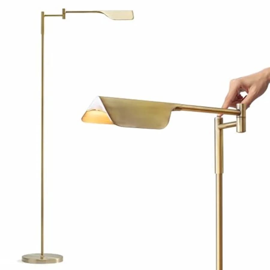Leaf Pharmacy LED Reading Lamp, Dimmable Floor Lamp with Easy Rotation over Chair or Desk for Living Rooms and Offices, Adjusta