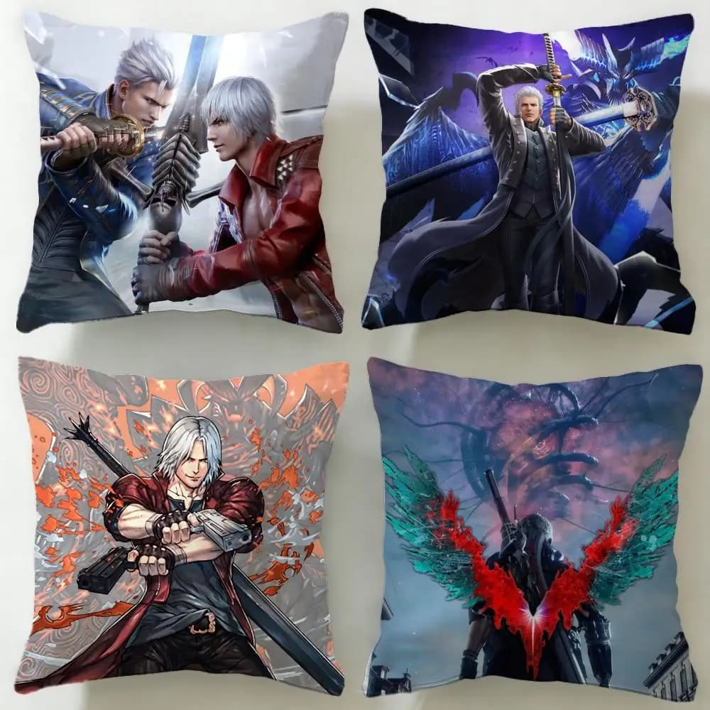 Fodera per cuscino classica Devil May Cry, morbida e facile da lavare – versatile per divano, letto, viaggi e ufficio