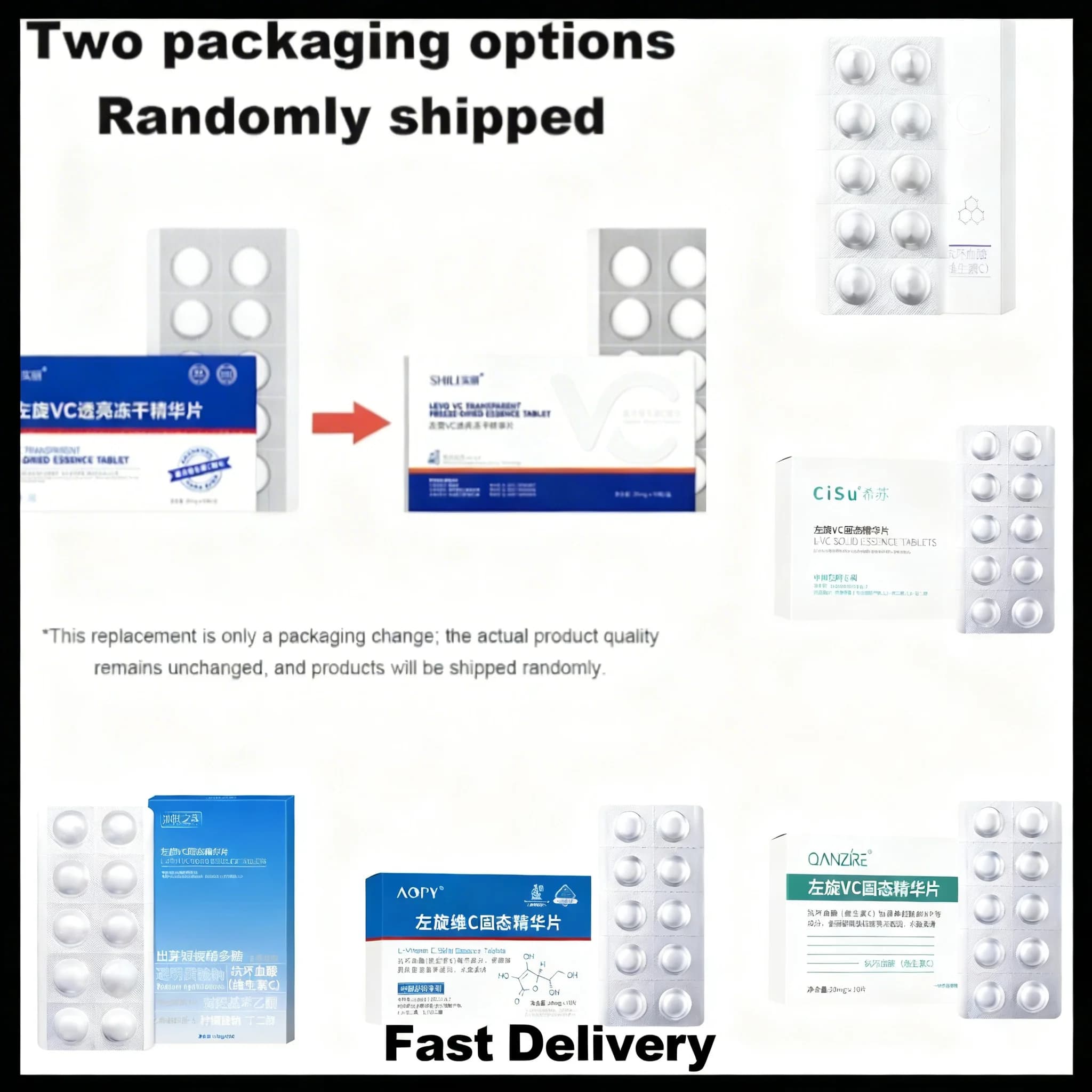 1 Kit di Compresse di Essenza Solida VC Anti-età, Rimuove le Rughe, Riduce i Pori, Idratante VC, Illuminante, Polvere Liofilizzata VC per la Cura della Pelle