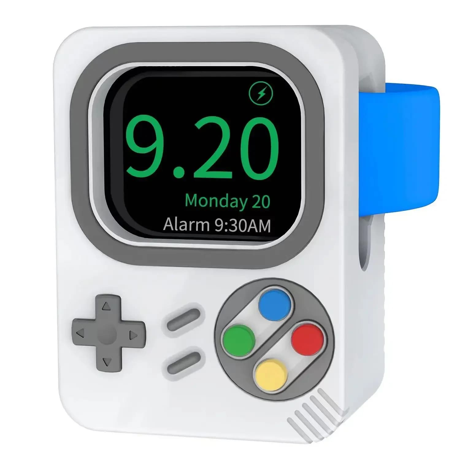 Desktop Holder For Apple Watch Ultra Charger Stand Retro Computer Pattern Charging Base iWatch 11 10 9 8 7 6 5 4 3 SE Silicone