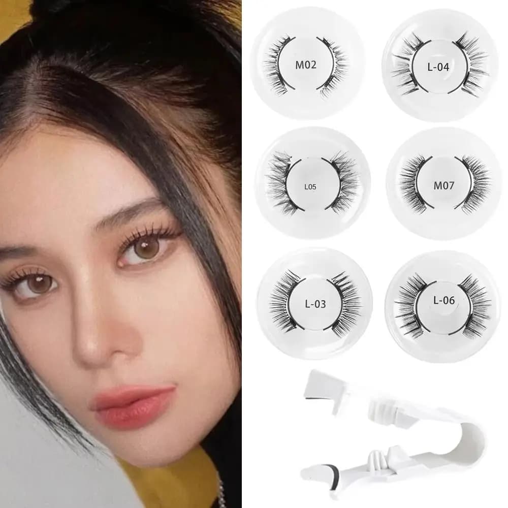 Magnetic Eyelash Reusable with Applicator, Natural, Without Colla, Easy to Use