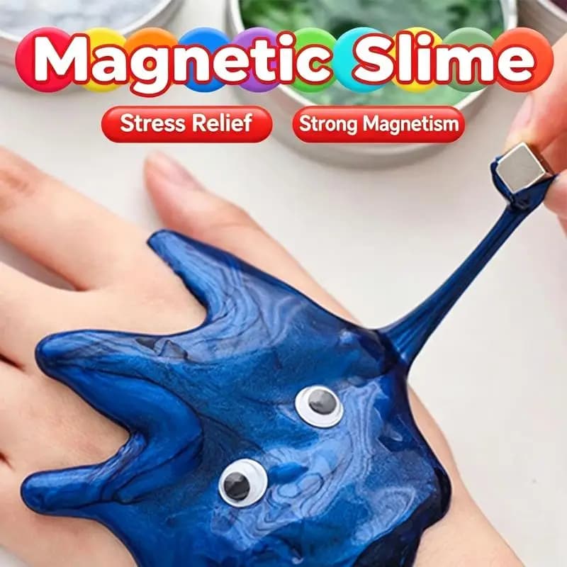 Magnetic Putty Slime Gravity Defying Magnet Toy Black Tech Educational Science Kit For Elementary School Students Fidget Play
