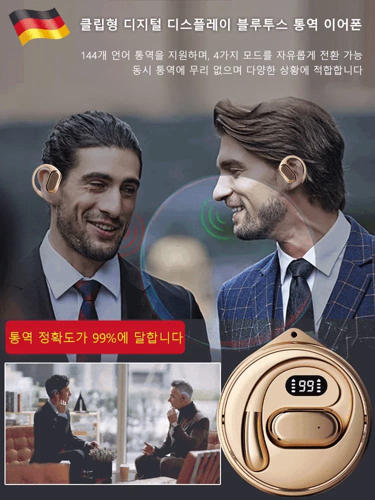 Auxiliary translation speakers for AI language translator Real-time translation in 144 languages for business travel Bluetooth 5.3