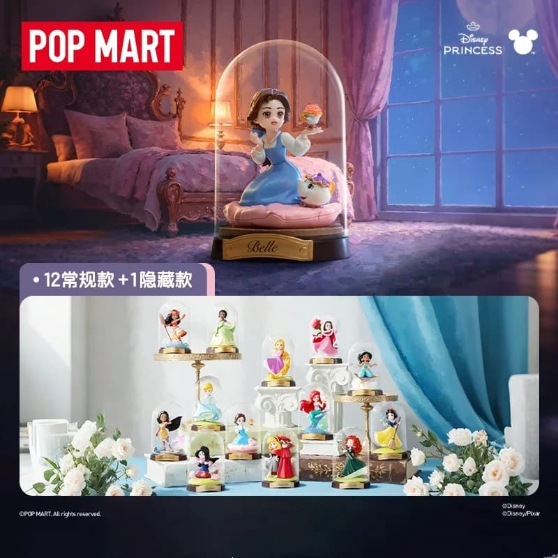 POP MART Disney Princess Mulan Statuetta da Collezione Serie Creative World Blind Box Art Toy Decorazione da Tavolo Regalo per Appassionati di Anime Bambini