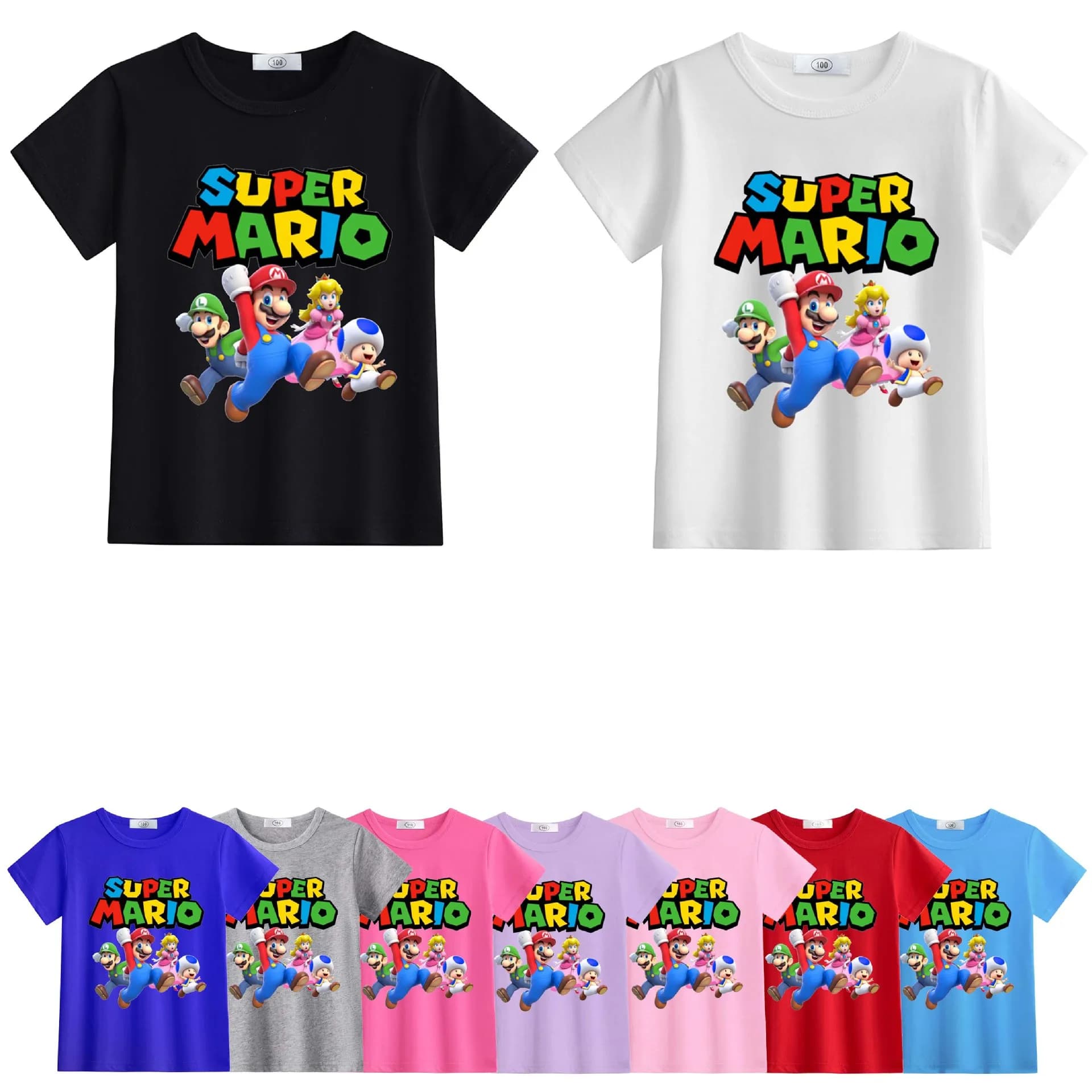 T-shirt a maniche corte da uomo e da donna Super Marios