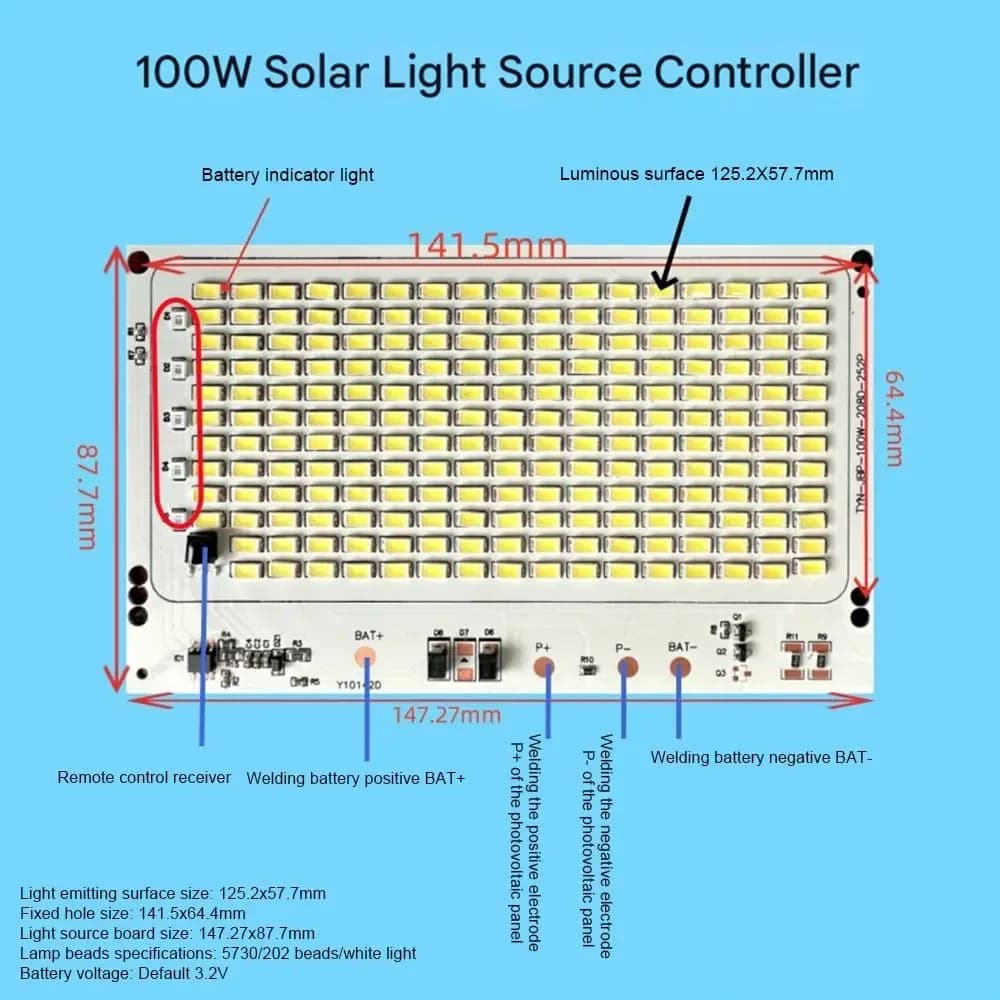 1 pz 25/40/60/100/250 W LED pannello solare SMD5730 pannello sorgente luminosa bianca con telecomando ad alta luminosità