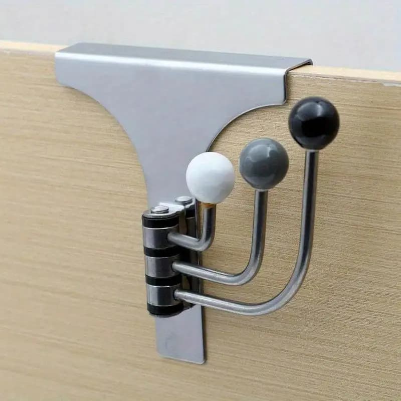 1 Set Over The Door Hooks Swivel Hat Towel Rack for Bathroom Living Room Bedroom Kitchen Hooks for Hanging
