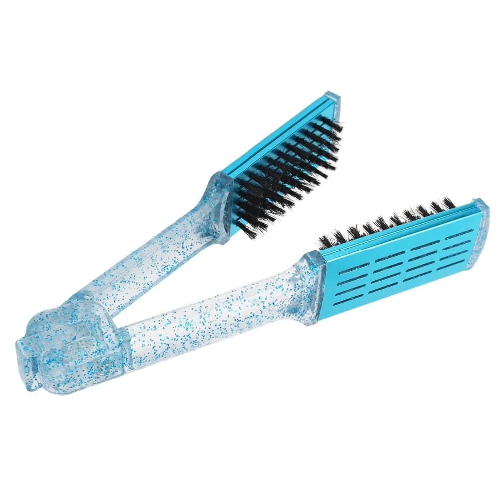Spazzola Lisciante Multifunzione Blu, Elegante Spazzola Lisciante in ABS a Doppia Faccia