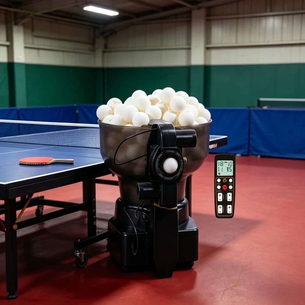 Robot Automatico per Tennis da Tavolo con Telecomando Wireless per Allenamento con Palline da Ping Pong da 40mm