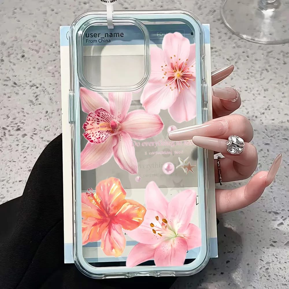 Flower Bible Clear Phone Case For iPhone 17 13 16 15 12 14 11 Pro Max 17 Air XR X Case Silicone 2 IN 1 Shockproof Soft TPU Cover