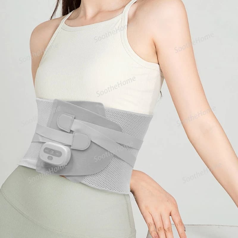 Cintura di supporto per la vita Cintura per massaggio a impulsi EMS Cintura per la vita e la schiena con funzione di riscaldamento e vibrazione regolabile Massaggiatore per la schiena Fitness