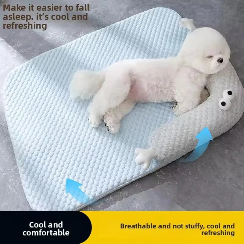 Cooling Non‑Slip Pet Bed Sofa Dog Bed With Removable Washable Cover Soft Pet Bed Mat For Small Medium Dogs Cats Sleeping Rest