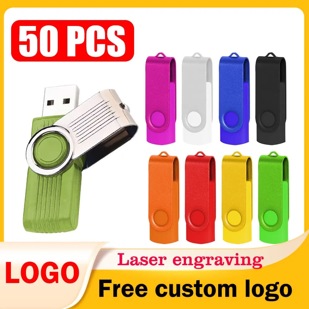 50 Pezzi/Lotto Chiavetta USB 2.0 Originale 1GB 2GB 4GB 8GB Pen Drive 16GB 32GB USB Stick 64GB Memoria Flash Disk 128MB Logo Personalizzabile Gratuito