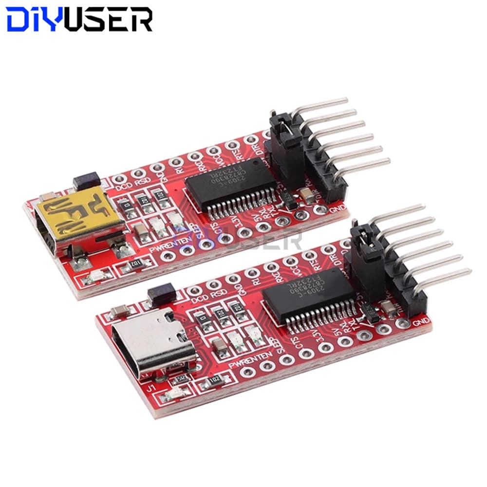 FT232RL Convertitore seriale da USB a TTL 3,3 V/5 V Doppia tensione Arduino Pro Mini ATmega328P Modulo adattatore FTDI con interruttore DIP