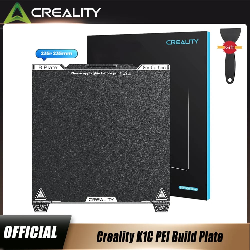 Piastra di costruzione ufficiale Creality K1C PEI 235x235mm senza adesivo magnetico morbido con design ugello di pulizia Accessorio per stampante 3D