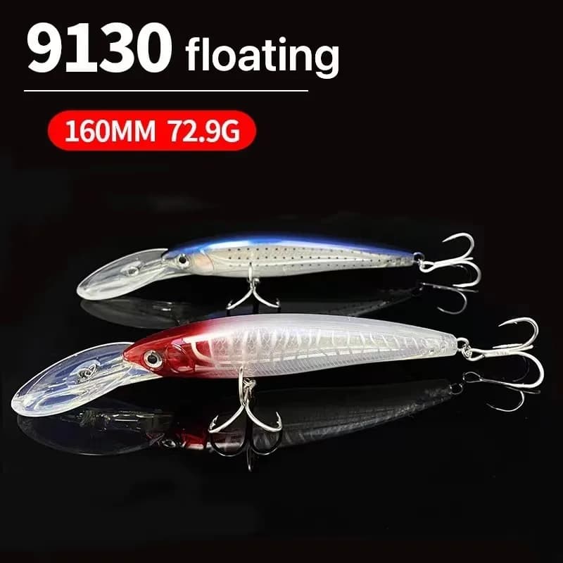 Esca Artificiale Galleggiante Grande e Pesante da 72g 160mm per Pesca a Traina Subacquea, Swimbait con Labbro Lungo per Trota in Acqua Salata