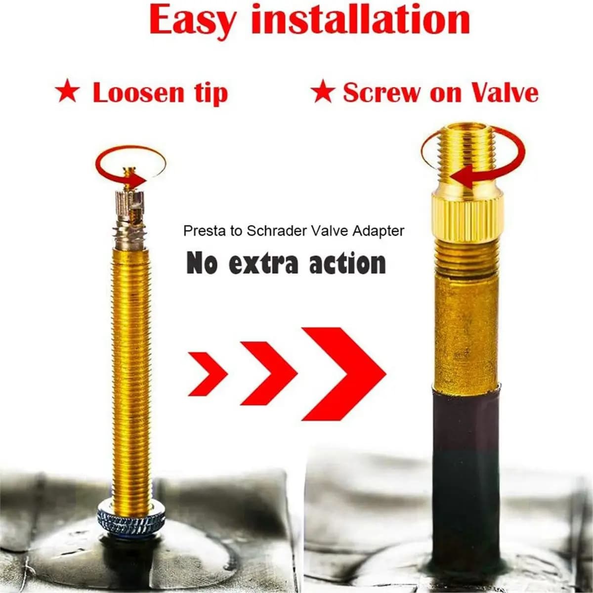 21PCS Presta Schrader Valve Adapter Tools with , Bike Tire Pump Accessories Kit