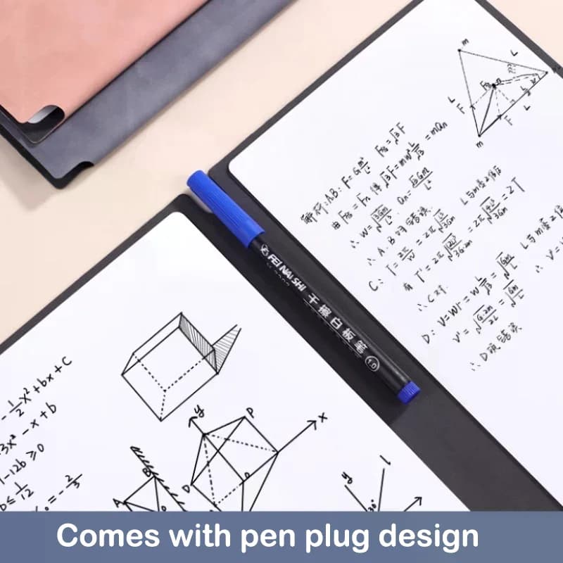Reusable Whiteboard Notebook Set With Whiteboard Pen Erasing Cloth Leather Memo Pad Weekly Planner Portable Stylish Office 1Pc