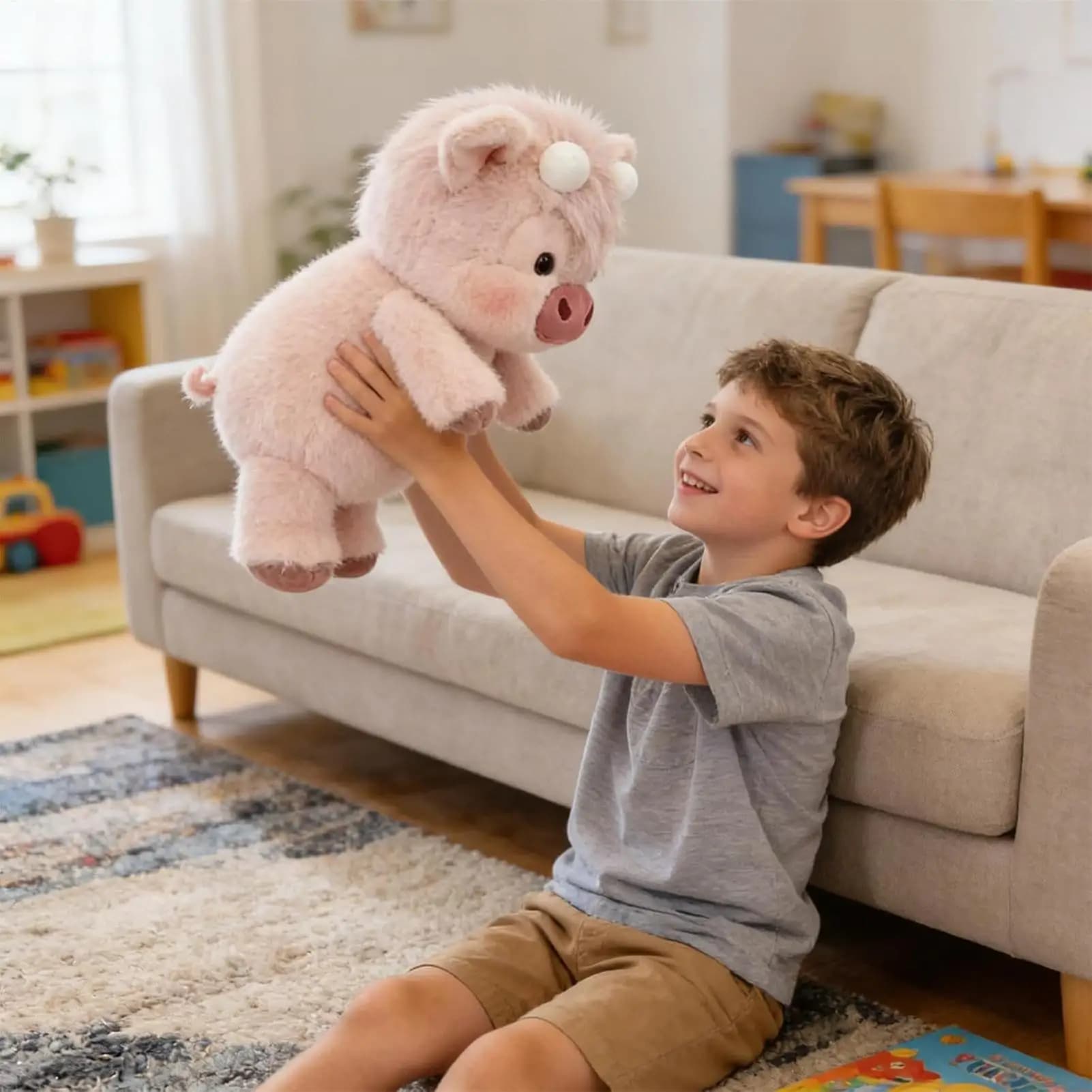 Peluche Animale 60 cm Morbido e Coccoloso, Bambola di Peluche a Forma di Mucca per il Sonno, per Ragazzi, Ragazze, Adolescenti, Amici, Fidanzate, Coppie