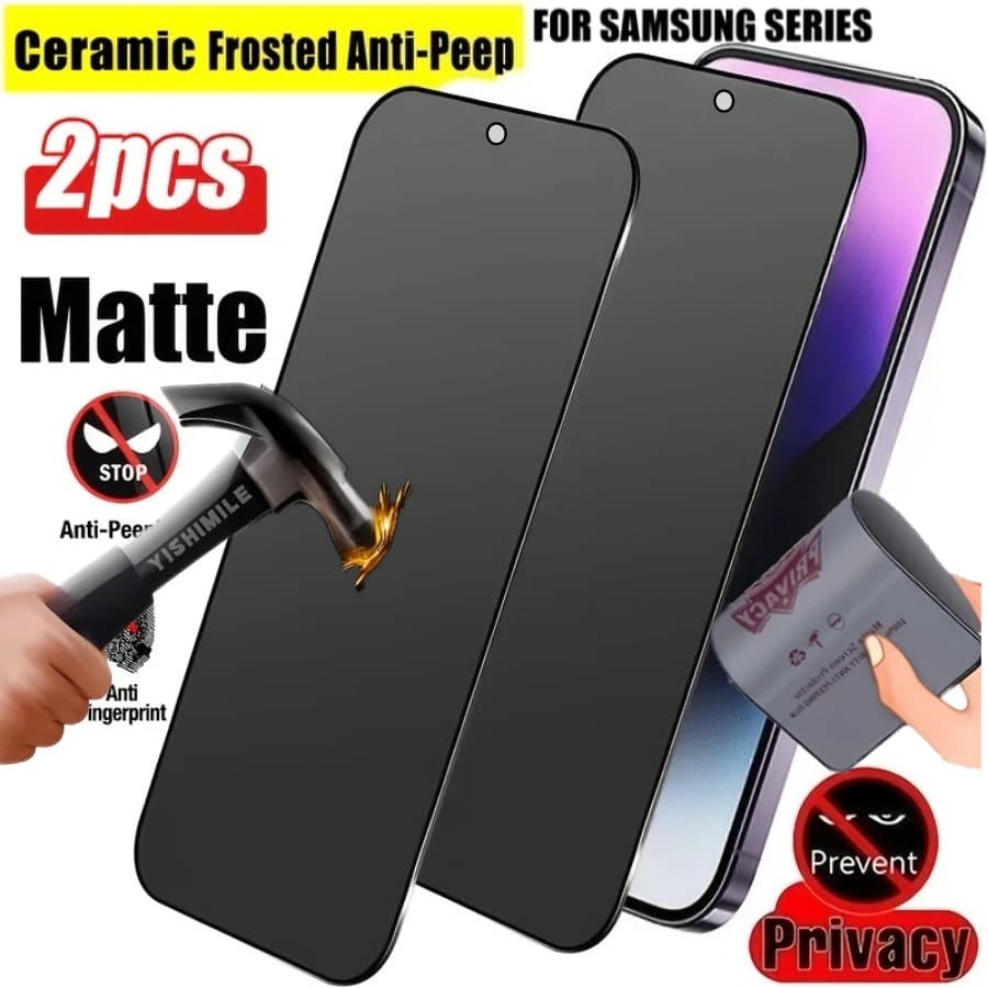 2PCS Matte Ceramic Privacy Screen Protector For Samsung S25 S26 Ultra S24 S23 S22 A57 A56 A16 A17 A37 A36 A55 A27 Anti-Spy Film