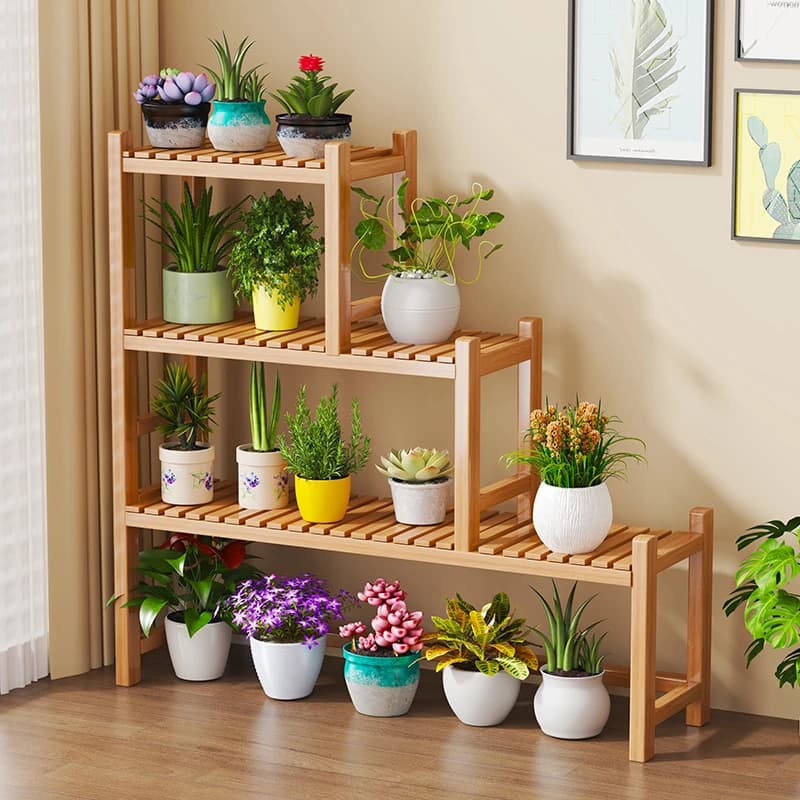 Trapezoidal Floor Plant Stand High-end Flower Pot Holder Multi-tier Green Plant Storage Rack For Balcony Living Room Bonsai Disp