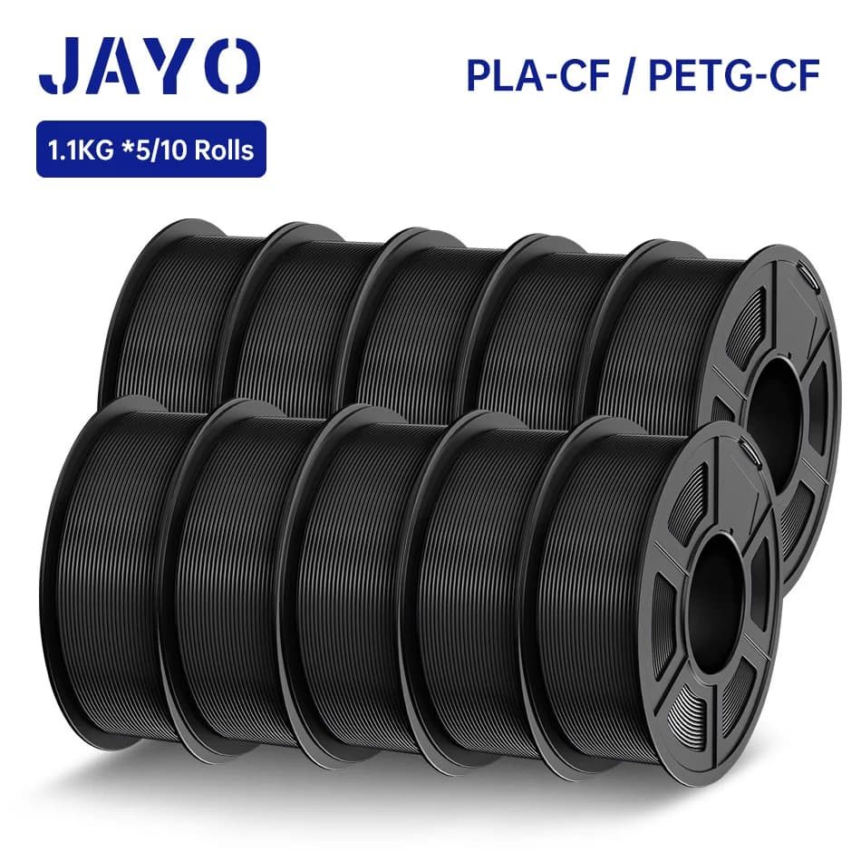 Filamento per stampante 3D JAYO PETG-CF Filamento in fibra di carbonio PETG/PLA da 1,75 mm Materiali di stampa 3D resistenti al calore ad alto impatto