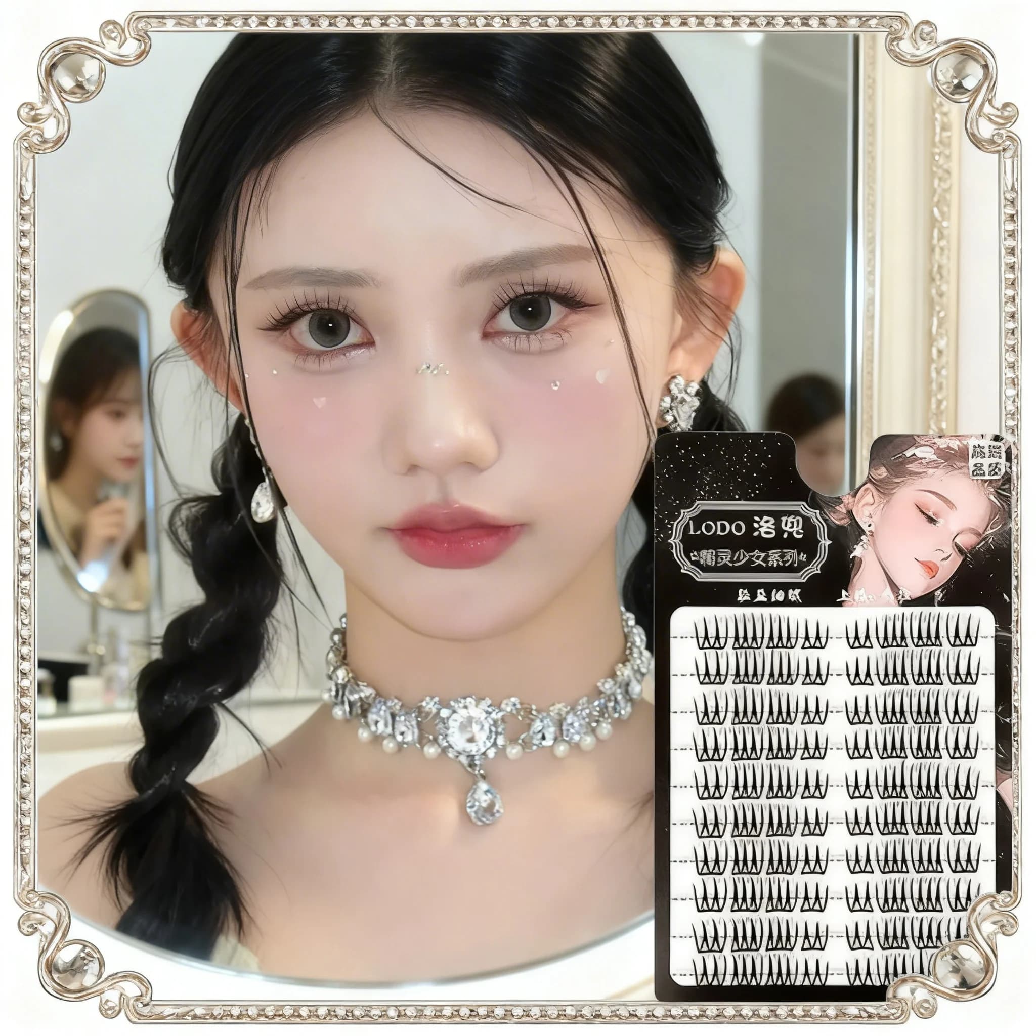 1/3 set di ciglia finte autoadesive voluminose senza colla, 5D, soffici, spesse, naturali, effetto curling, facili da applicare, stile anime.
