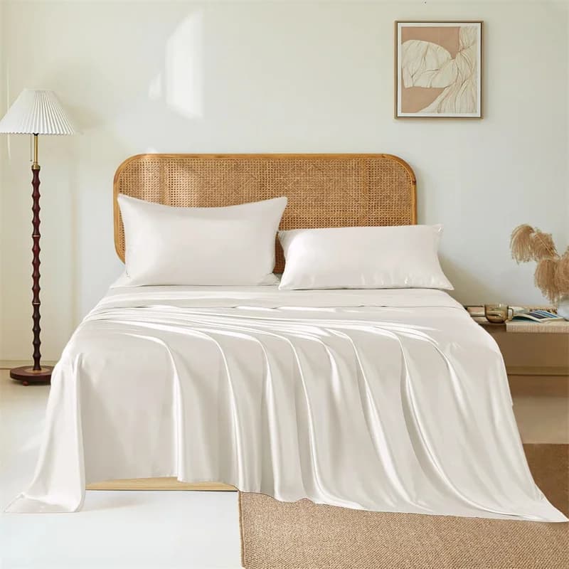 Set di Lenzuola in Seta 100% di Lusso, Set Biancheria da Letto in Seta di Gelso, Misure Twin, Full, Double, Queen, King, Lenzuolo con Angoli, Lenzuolo Piatto, Federa