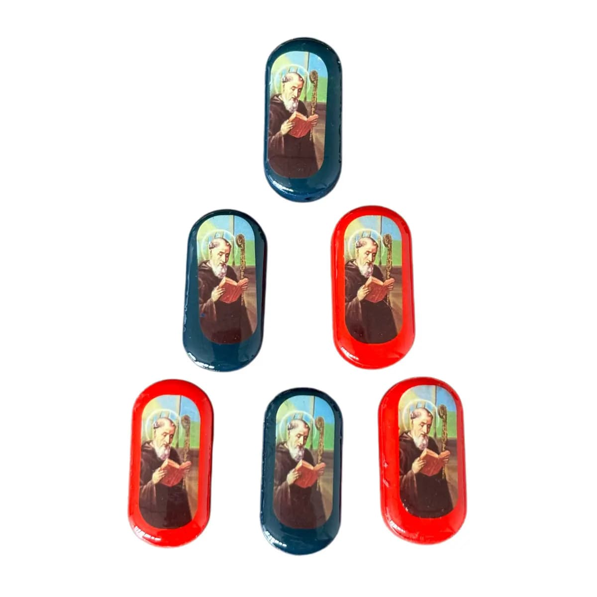 12Pcs Saint Benedict Enamel Beads, San Benito Catholic Medal Charms, DIY Jewelry Making Accessories for Bracelet Necklace
