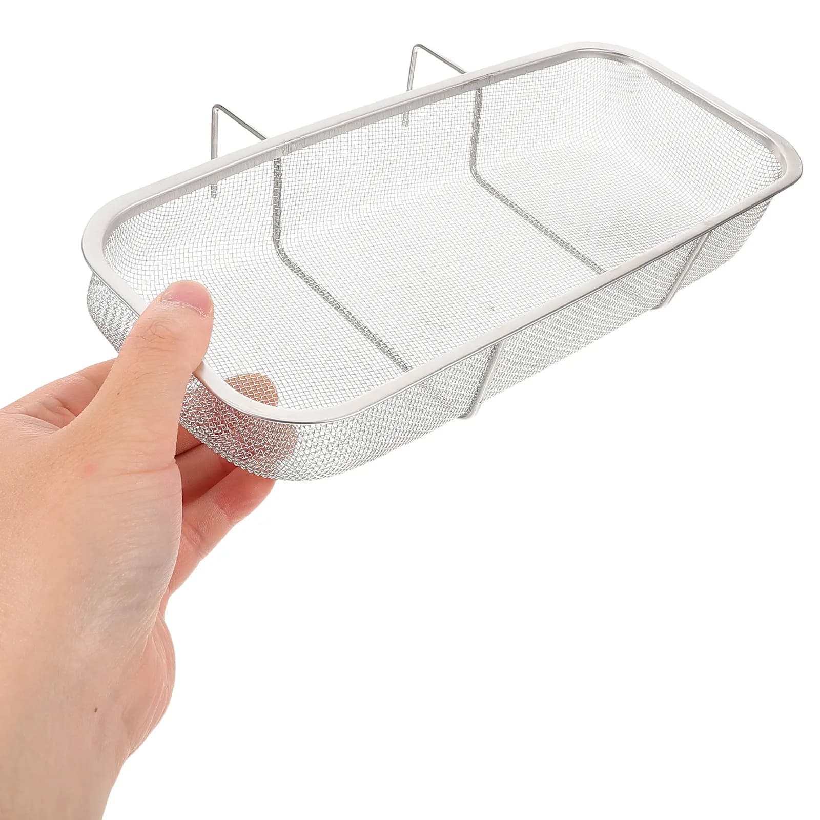 Stainless Steel Sink Strainer Basket Hanging Side Mount Design Fine Mesh Food Catcher for Vegetable Fruit Washing Drain Waste