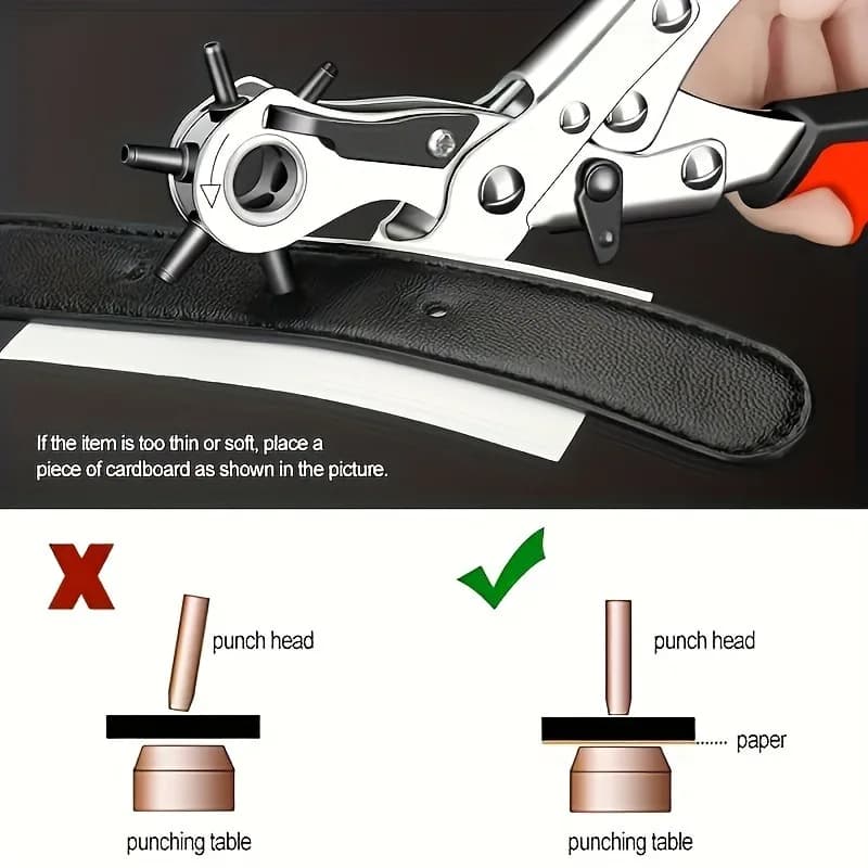 1 Pezzo Perforatore Universale, Strumento da Cucito, Pinza Perforatrice per Cinture, Macchina Perforatrice per Cinturini di Orologi, Borsa in Pelle