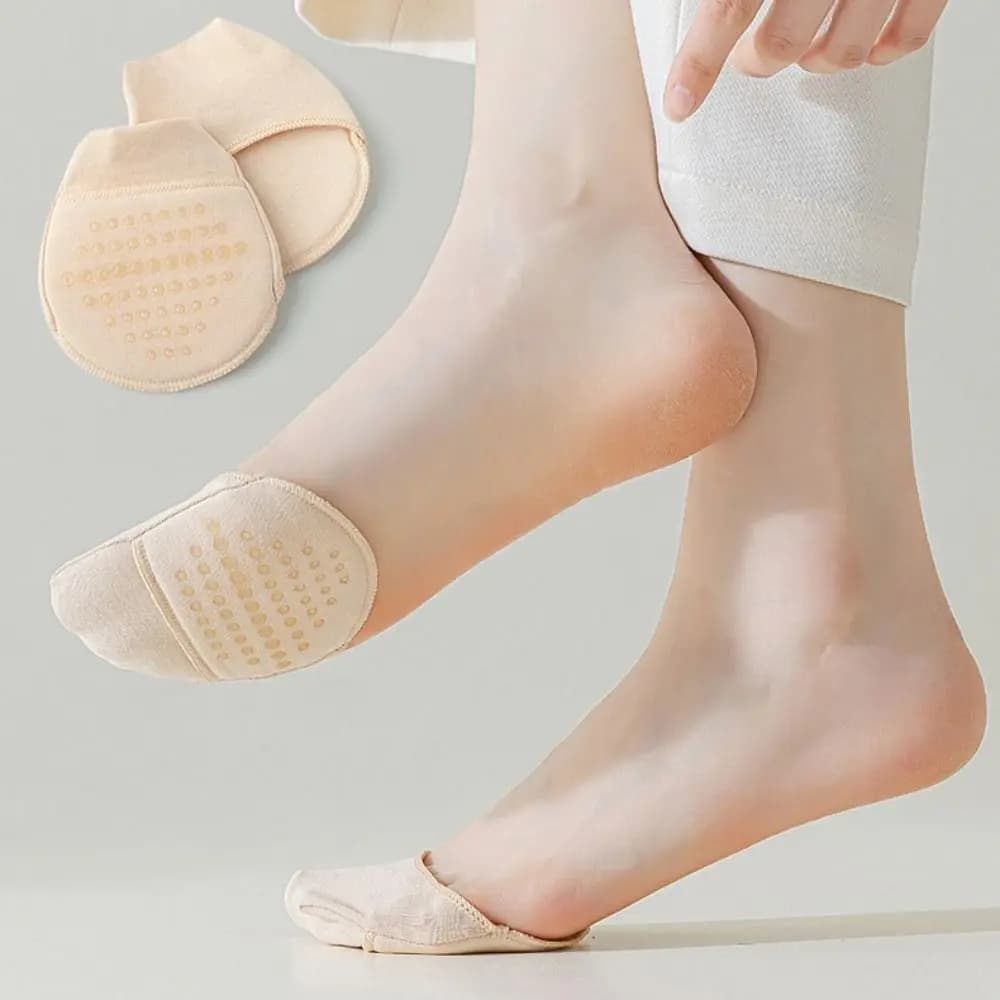 Calzini traspiranti per l'avampiede in silicone Calzini morbidi ed elastici Calzini da barca invisibili Scarpe con tacco alto