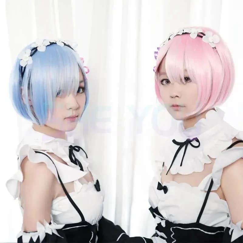 b3,c8;t5\m,/High Quality Ombre Color Wigs Re Ram Rem Cosplay Wig Re:Life In A Different World From Zero Cosplay0'jl\,g/7,r'