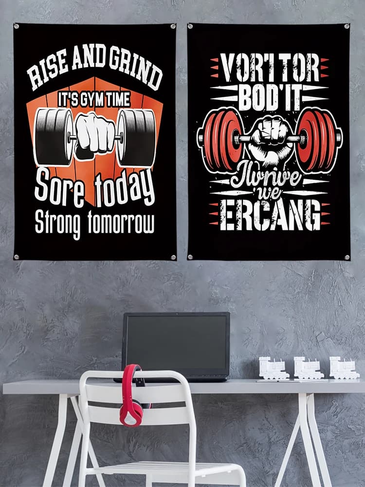 Decorazione Murale Moderna e Semplice per Palestra, Sfondo per Esercizi con Bilanciere e Manubri