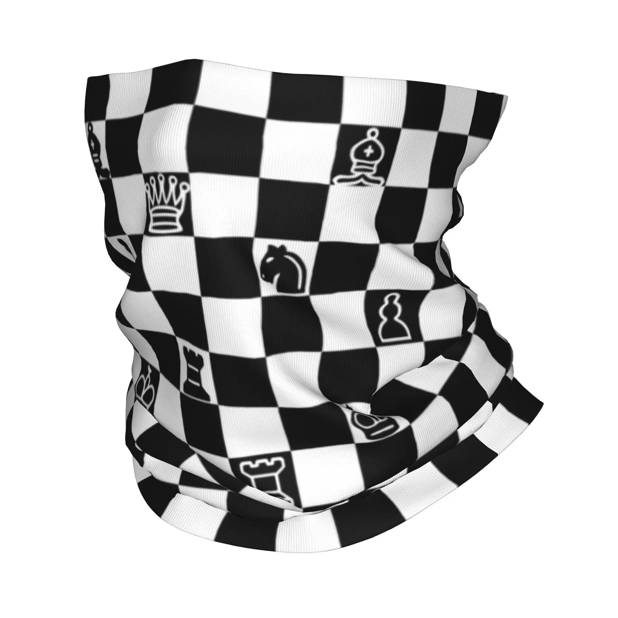 Amante degli scacchi personalizzato Fascia invernale Scaldacollo Uomo Donna Sci Campeggio Tubo Sciarpa Scacchiera Gioco Viso Bandana Ghetta