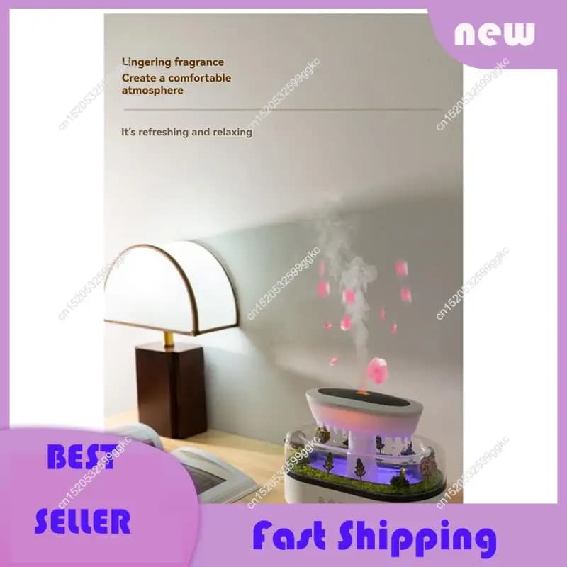 Necessario nuvola di pioggia umidificatore d'aria gocciolamento d'acqua micro paesaggio diffusore di olio essenziale con 7 luci notturne umidificatore a nebbia fredda AU
