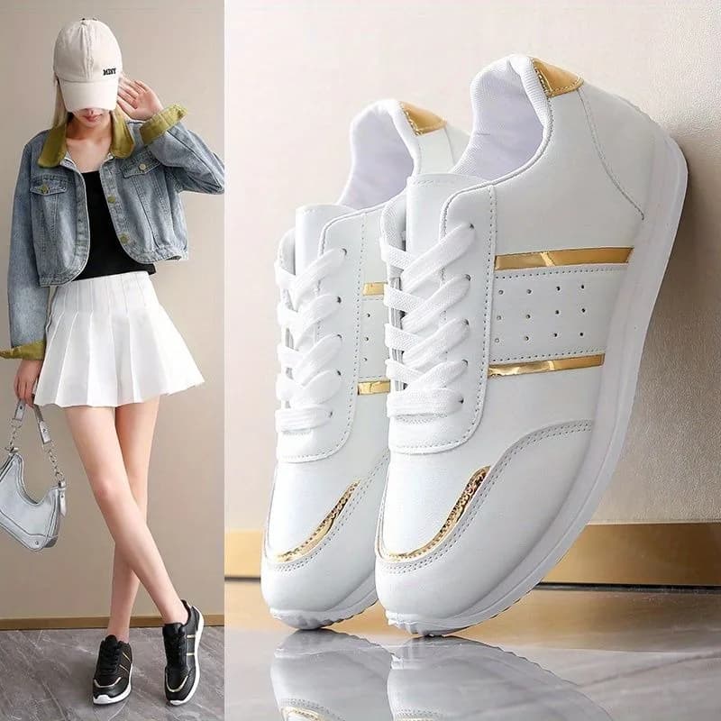 new arrival sneakers for women's volcanic shoes casual sports shoes signed black golden for women's white sneakers