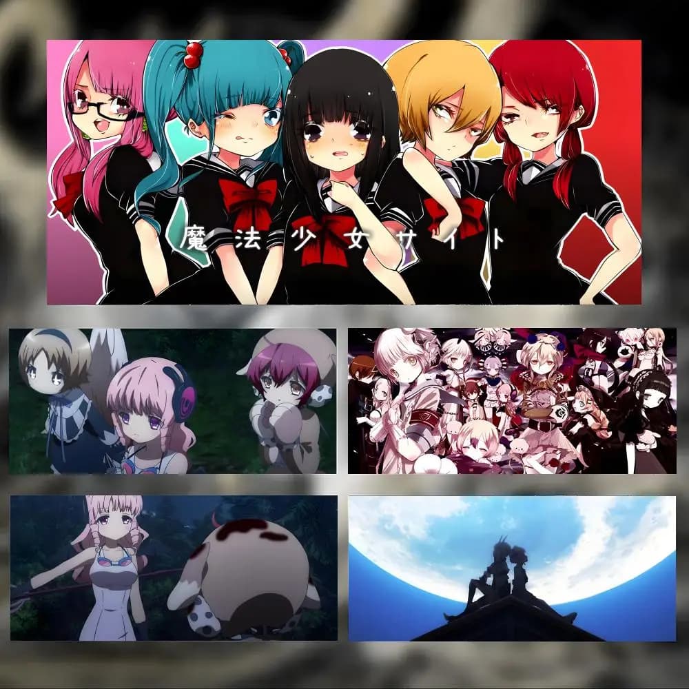 Tappetino per mouse anime dark M-Magical Girl Raising Project, tappetino per mouse da gioco grande e spesso con bordi cuciti per PC