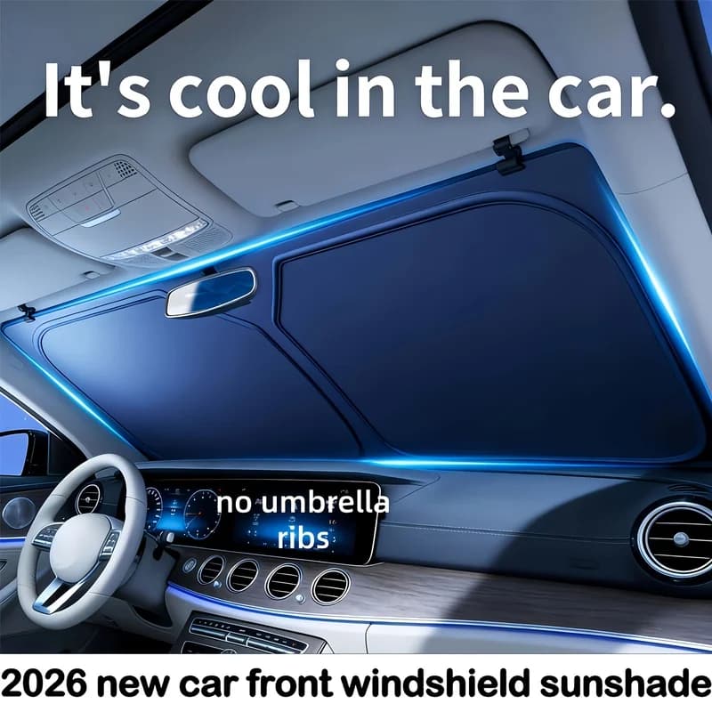 Portable Car Windshield Sunshade, Universal Foldable Front Window Sunshade, Suitable For Sedans, SUVs, And Trucks