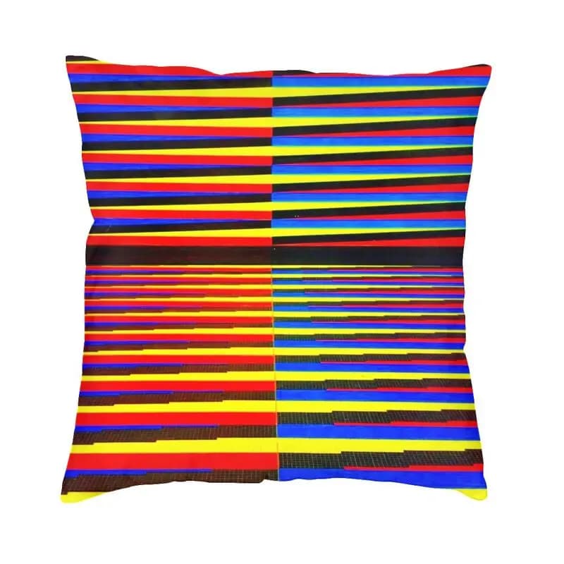 Carlos Cruz Diez Permutation Cushion Cover Sofa Decoration Square Throw Pillow Case 40x40